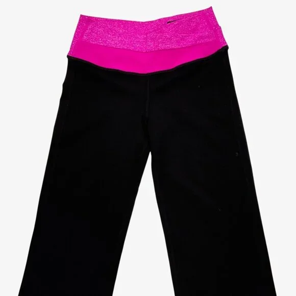 Lululemon Astro Pant Black Paris Pink Size 4 Reg Yoga Pilates - Picture 2 of 7